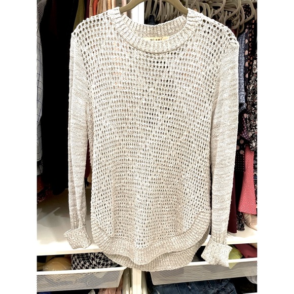 New Miami Gray and White Marbled Open Knit Sweater Tunic - Picture 4 of 11